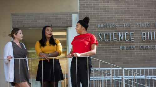 Students outside the Science Building