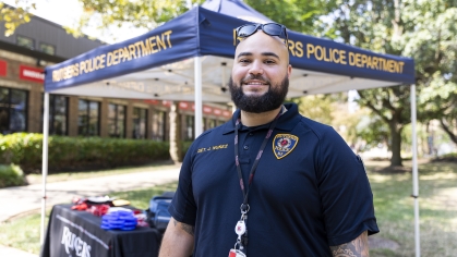 RUPD Sgt Jose Nunez on campus