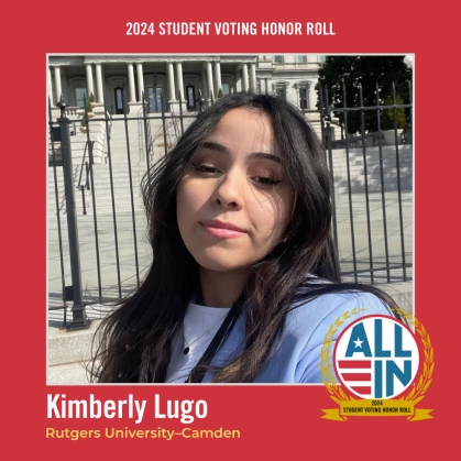Kimberly Lugo - 2024 All In Student Voting Honor Roll